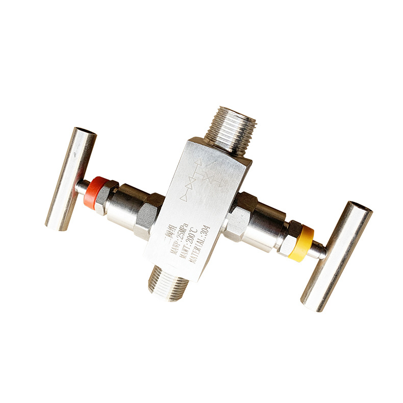 Two-Valve Manifold with Handles MAWP 25MPa MAWT 200°C Material 304 Stainless Steel for Pressure Transmitter EF-3 - Image 5