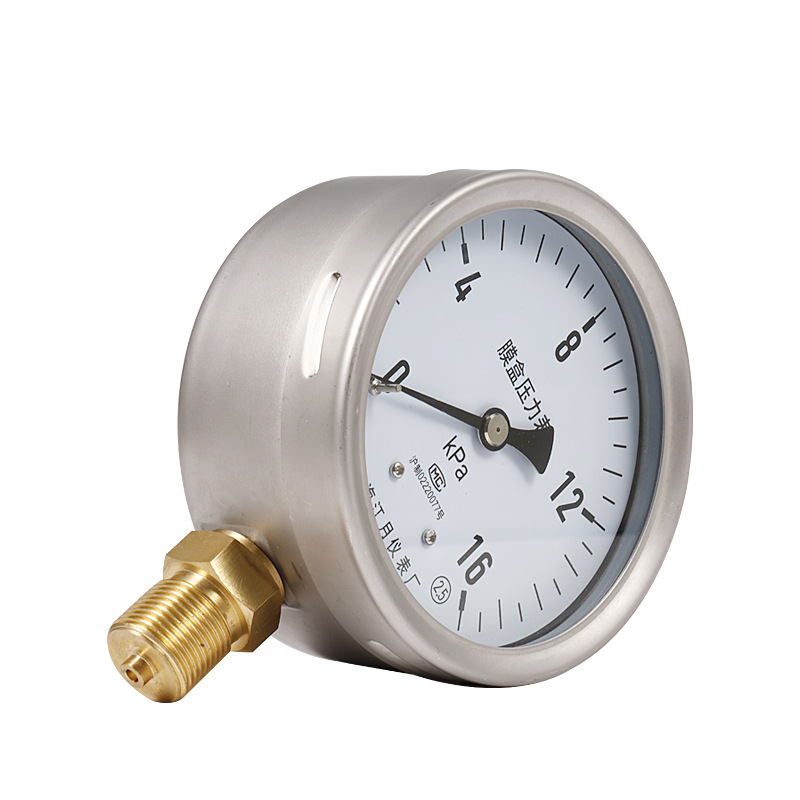 Jiangyue YE100 Radial Diaphragm Pressure Gauge (16 kPa, Stainless Steel Casing) for Air/Hydraulic Systems - Image 5