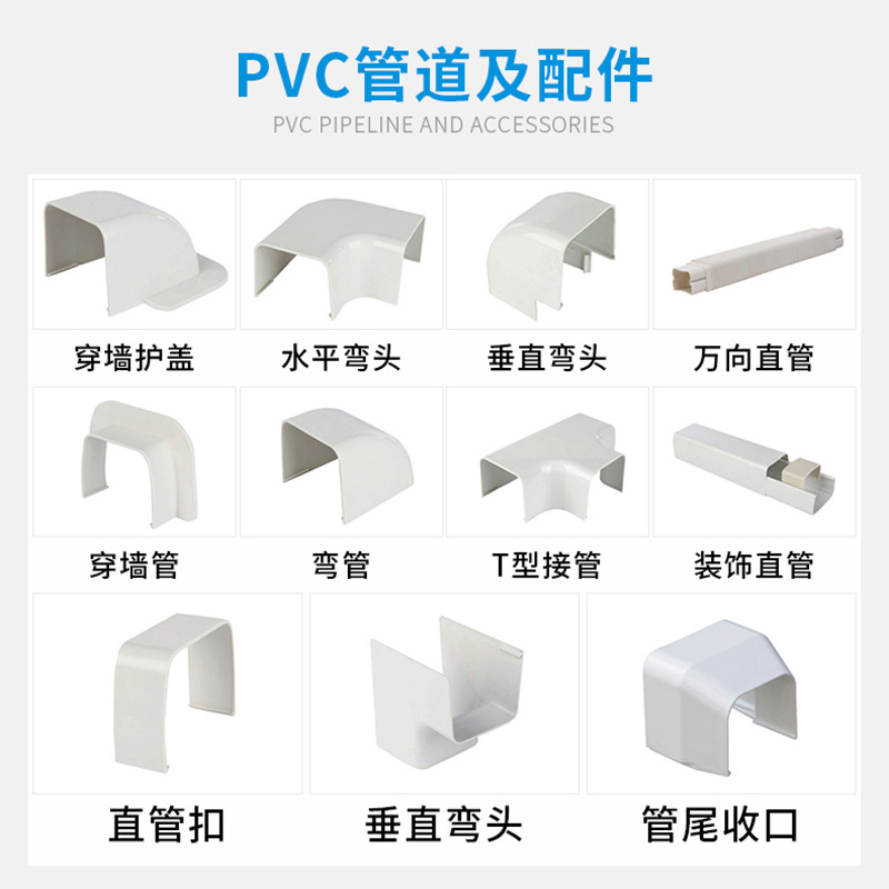 Vertical Elbow HVAC Duct Cover WTG110-H (115/85/65/90mm) for Air Conditioner Line Sets, Replaces Standard AC Pipe Channel Connections - Image 4