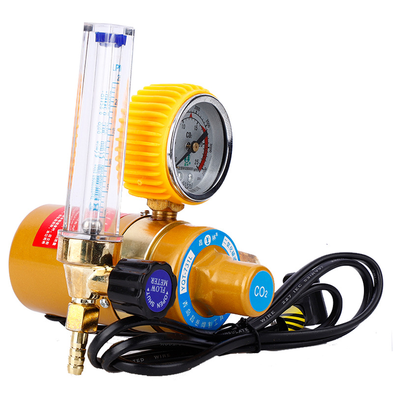 Anti-Vibration CO2 Pressure Reducer with Electric Heater (YQT-731L) for Industrial Welding and Cutting, Adjustable Valve, Pressure Gauge 0-25MPa, G5/8" Inlet, M16x1.5 Outlet - Image 5