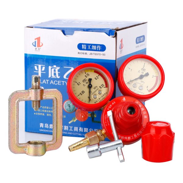 Flat Bottom Acetylene Pressure Reducer Regulator Gauge (0-2.5 MPa, 0.25 MPa Outlet) for Welding and Cutting Systems, Replaces YQE-03 - Image 5