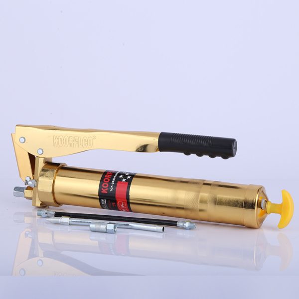 900cc Plated Gold Grease Gun Manual Dual Rod High Pressure Grease Pump for Excavators & Construction Machinery - Image 4