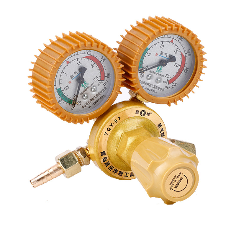 Golden Shock-proof Oxygen Pressure Reducer (0-2.5 MPa, 0-25 MPa) for Oxygen Cylinders, Model YQY-07 - Image 5