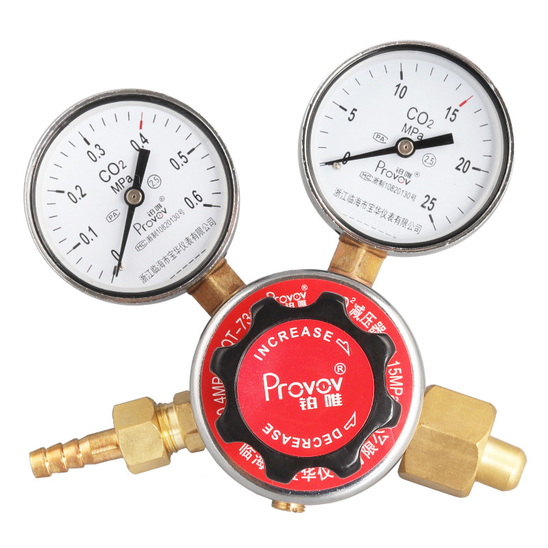 Provov YQT-731 CO2 Carbon Dioxide Pressure Regulator with Dual Gauges 0.6*25MPa for Industrial Gas Cylinder - Image 5