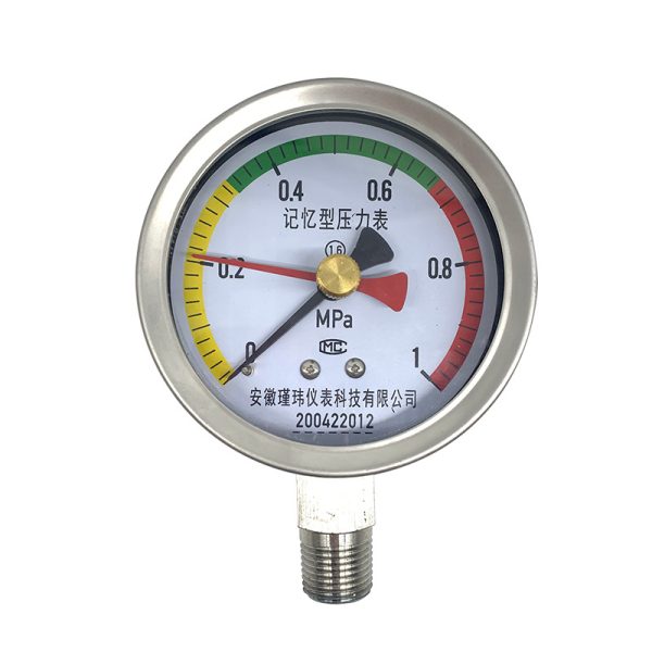 Analog Memory Pressure Gauge 0-1MPa (Water/Oil/Gas/Liquid) with Threaded Connection, 60mm Diameter, High Accuracy for Industrial HVAC Applications - Image 5