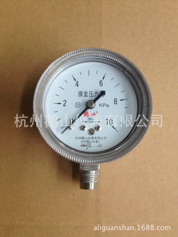 Full Stainless Steel Diaphragm Pressure Gauge YE60BF All-Stainless Micro Pressure Gauge for HVAC Systems 0-4 kPa to +/-50 kPa - Image 4