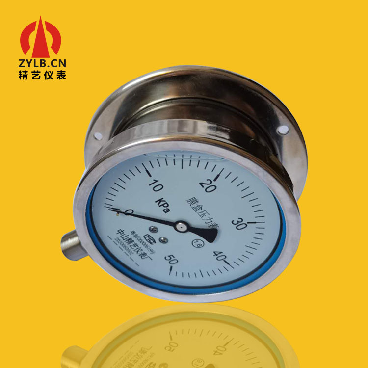 Analog Diaphragm Pressure Gauge YEB-N100 0-50KPa with Radial Back Connection M20*1.5 for Low Pressure Systems - Image 4