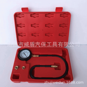 Automotive Engine Oil Pressure Gauge Tester Kit (Red Case) for Car Maintenance and Repair
