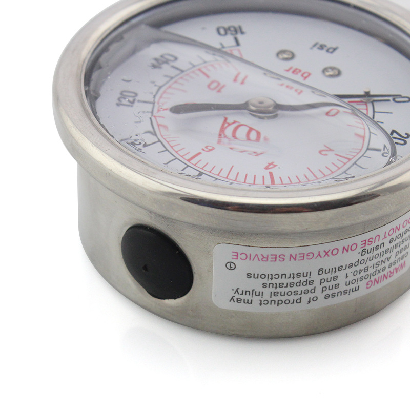 All Stainless Steel Pressure Gauge 0-11 Bar / 0-160 psi with Radial Thread Connection for HVAC Systems - Image 4