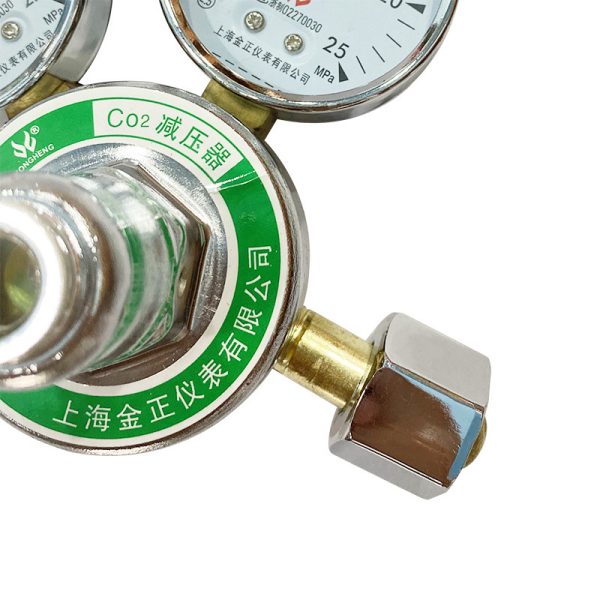 CO2 Gas Pressure Regulator Reducer for Cylinder Tank - Dual Gauge Meter for MIG/TIG Welding - Imej 4