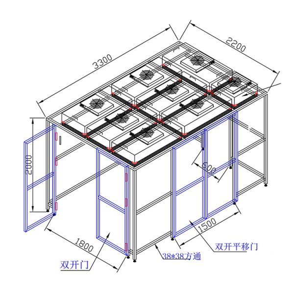 Clean Room FFU Portable Clean Shed Optical Electronic Workshop for Class 100-100,000 Cleanroom (5000*10000*2000mm) - รูปภาพ 4