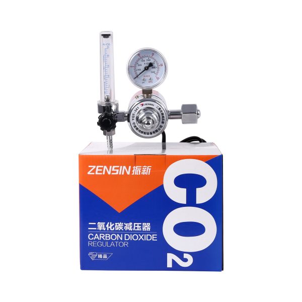 ZENSIN YQT-341 Heated CO2 Pressure Reducer Regulator (0-2.5MPa) for Mixed Gas MIG Welding, Zinc Alloy, PC Tube - Imej 5