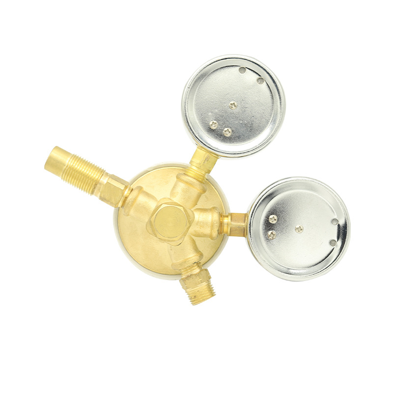Full Copper Acetylene Pressure Reducer YQE-03 Regulator with Dual Gauges 0-0.25 MPa Measuring Range for Acetylene Welding Cutting - Image 4