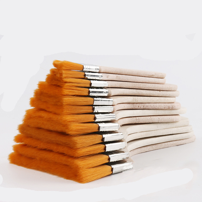 Nylon Paint Brush Set (2-12mm, Brown, Wood Handle) for Industrial Oil Painting Cleaning & Dust Removal - Image 5