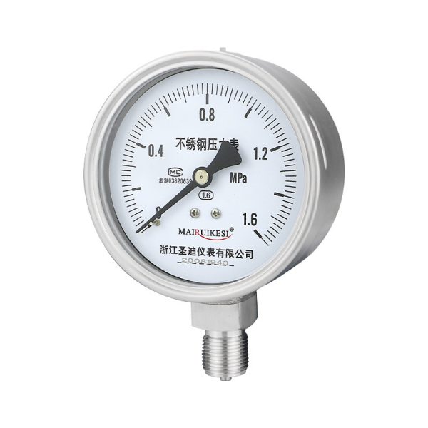 Y100BF Stainless Steel Pressure Gauge (0-1.6MPa, 1.6 Accuracy Class) for Hydraulic/Pneumatic Systems, Compatible with WIKA-Style Applications - Imej 4