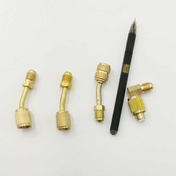 Brass Refrigerant Conversion Adapter (Metric to Imperial) - Male to Female Thread Connector for Universal Refrigeration Equipment - Imej 4