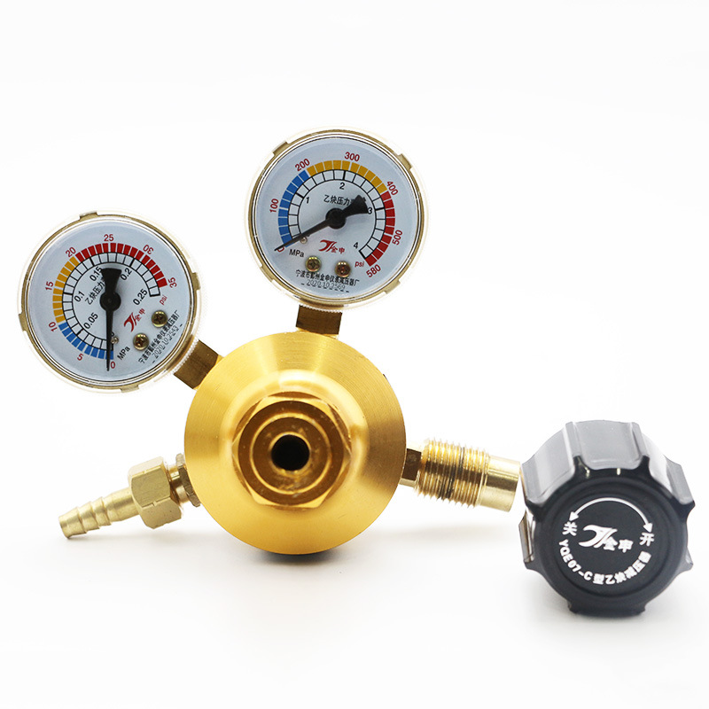 Full Copper Flat Bottom Acetylene Pressure Reducer YQE03-C for Welding and Cutting Applications - Image 4