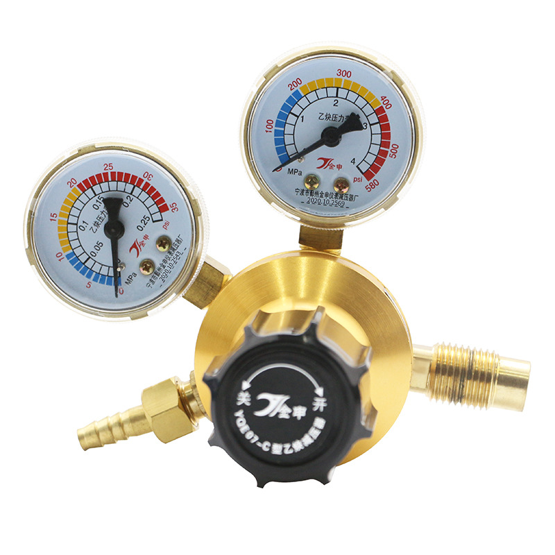 Full Copper Flat Bottom Acetylene Pressure Reducer YQE03-C for Welding and Cutting Applications - Image 5