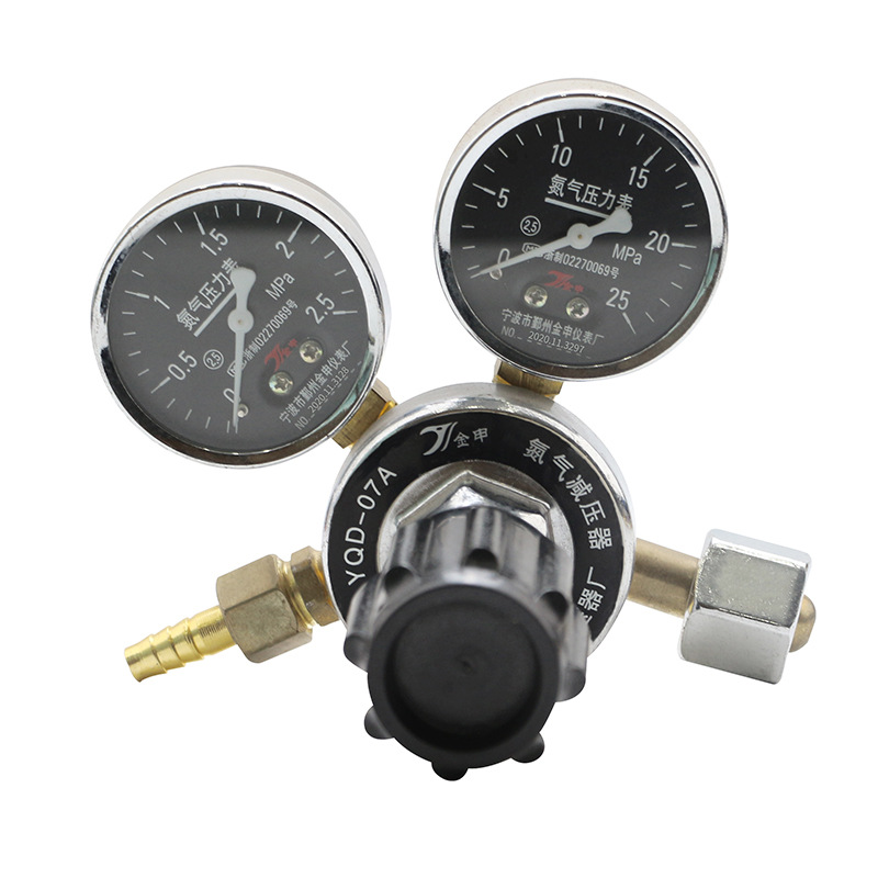 JS Gold Nitrogen Pressure Regulator YQD-07A with Dual Gauges (0-15MPa & 0-2.5MPa) for Industrial Gas Cylinders - Image 5