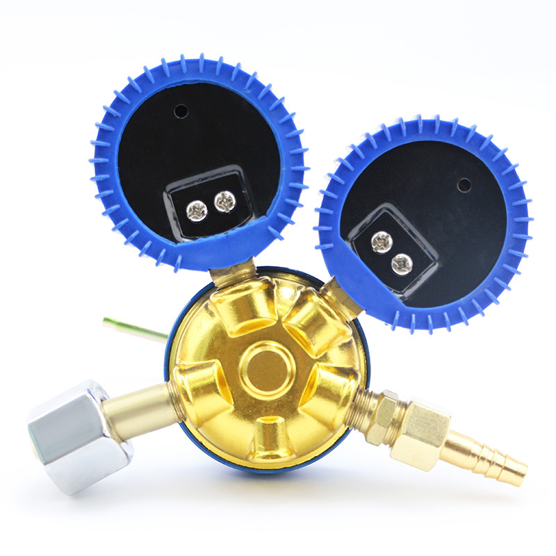 Oxygen Pressure Reducer with Threaded Sleeve, Alloy Body, Single-Stage Structure, Dual Pressure Gauges (0-1.5 MPa & 0-25 MPa), Model YQY07-B for Industrial Gas Applications - Image 4