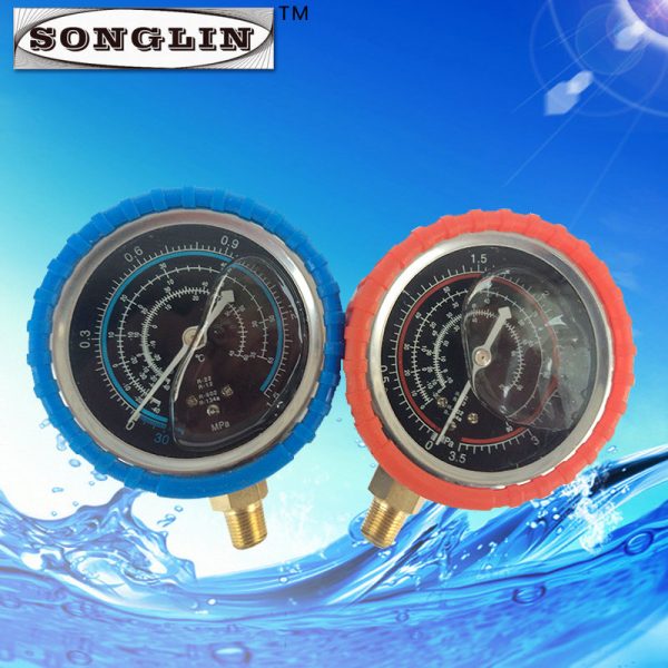 SONGLIN High Precision Refrigerant Pressure Gauge Set (0-500psi, 0-800psi) for R-410A, R-22, R-134a, R-404A - รูปภาพ 4