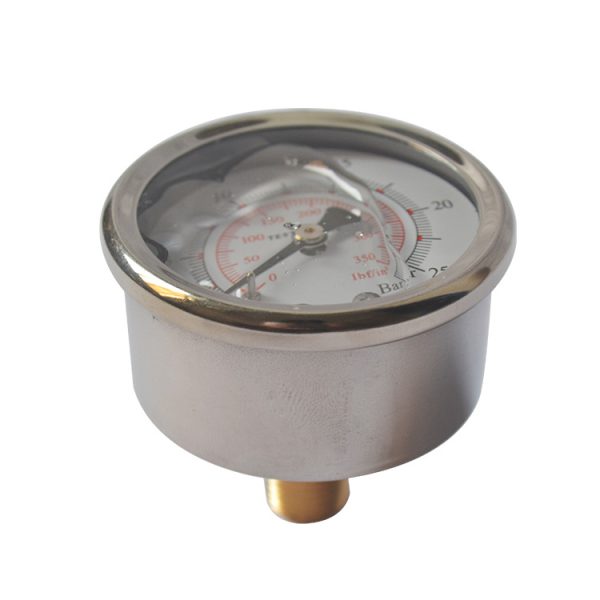 精艺仪表 YBN50Z 50mm Axial Stainless Steel Pressure Gauge 1.6 MPa (16 kg/cm²) Anti-Vibration Oil-Filled - Изображение 4