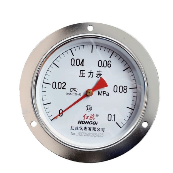 Hongqi Y-150ZT Axial Pressure Gauge with Front Flange Mount, 150mm Dial, Class 1.6 Precision, M20*1.5 Connection - Imagem 5
