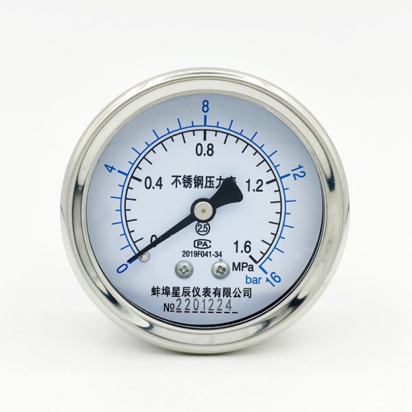 Stainless Steel Pressure Gauge Y-60ZBF Series 60mm Axial Connection for HVAC Hydraulic Pneumatic Oil Fluid - Imagem 5