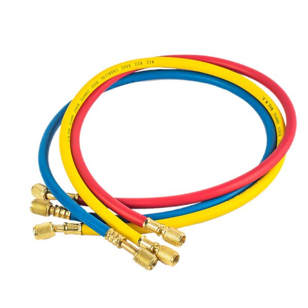 Reinforced HVAC Refrigerant Charging Hoses (Explosion-Proof, Pressure-Resistant) for R22 R134a R410A Refrigerants, 3-Color Set - 이미지 5