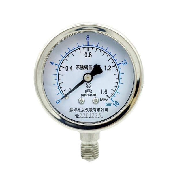 Stainless Steel Pressure Gauge YN-60BF Series (0-1.6MPa, 60mm Dial) for HVAC Systems - 이미지 5