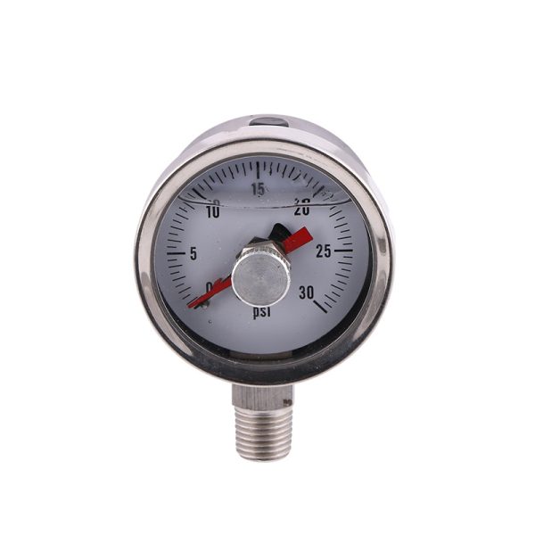 50mm Radial Oil-Filled Pressure Gauge YN50ZBE (0-30 PSI) with Red Pointer & Stainless Steel Case for HVAC Systems - Изображение 5