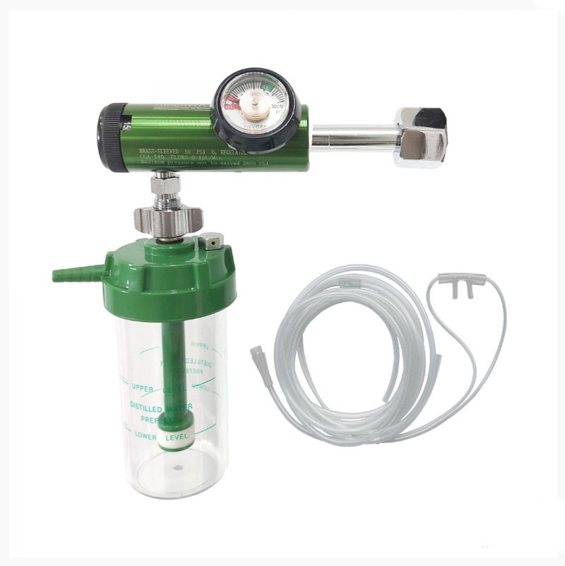 Medical Oxygen Regulator Flow Meter Pressure Gauge with Humidifier Bottle and Nasal Cannula for Oxygen Cylinder - Image 5