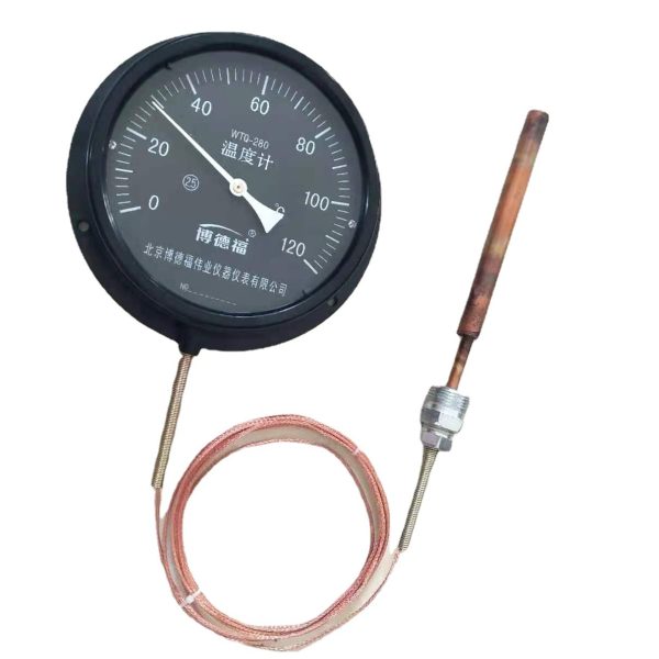 星源仪表 WTQ-288 Pressure Bimetal Thermometer Probe Temperature Gauge Stainless Steel Pointer WTZ-280 for Industrial HVAC Systems - Imej 5