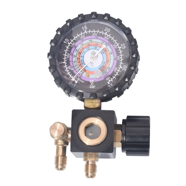 R22 R410 Refrigerant Manifold Gauge Set with Bleeding Function (Low Pressure -1 to 35 bar, High Pressure -1 to 55 bar) for HVAC R22 R410 Systems - Gambar 5