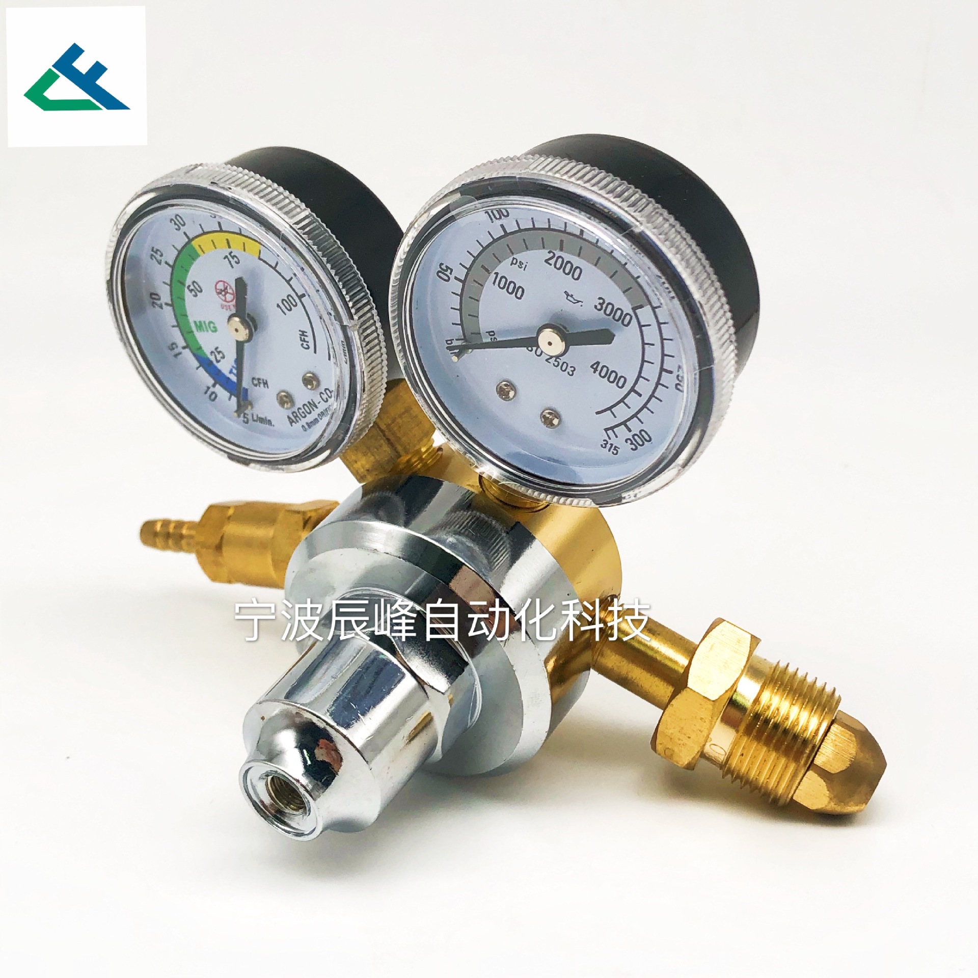 CGA580 Argon CO2 Gas Regulator with Dual Gauges 4000 PSI / ISO 2503 for MIG TIG Welding Systems - Image 5