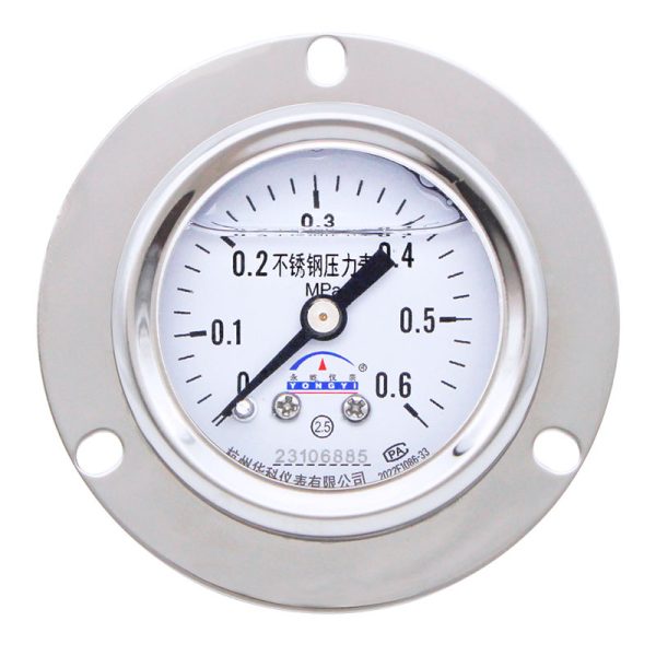 Yongyi YN40ZTBF Full Stainless Steel Axial Pressure Gauge with Flange (0-0.6 MPa) for Water, Liquid, Oil, and Gas Pressure Measurement - Изображение 5