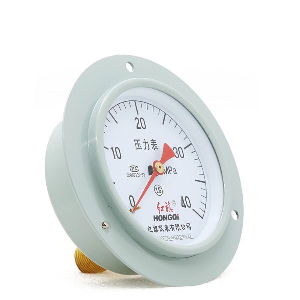 HONGQI Y-100ZT Axial Pressure Gauge with Flange, M20*1.5, 1.6% Accuracy, 100MM Diameter - 이미지 5