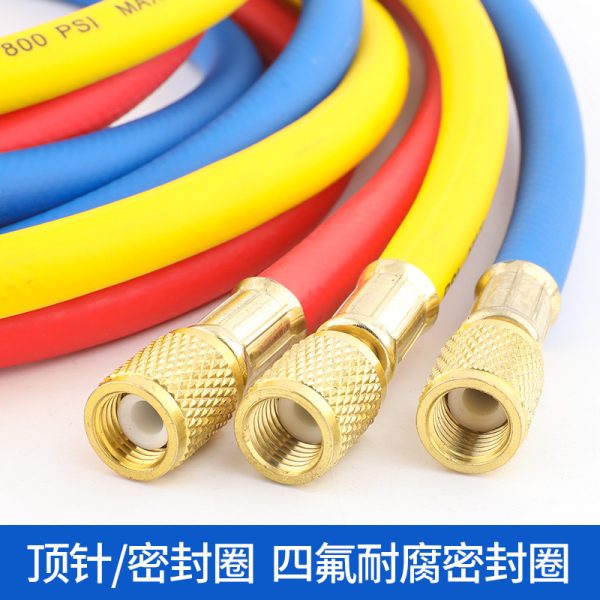 Refrigerant Charging Hoses with Ball Valves (R134a, R22, R410a Compatible) R360 90-Degree Control, Explosion-Proof, Corrosion-Resistant for HVAC/AC Systems - Imagem 4