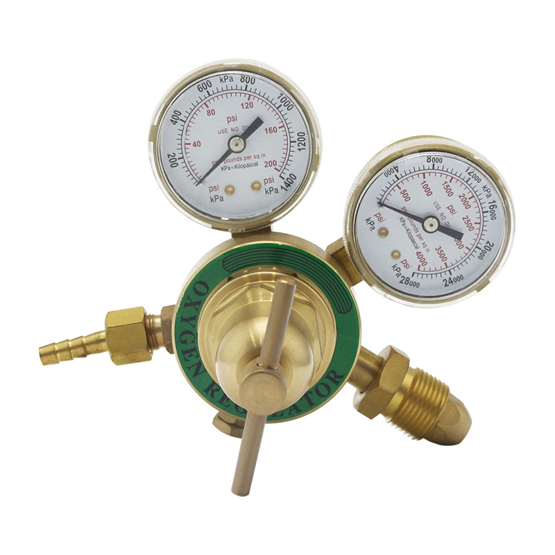 Portable Oxygen Pressure Regulator with Dual Gauges for Oxygen Cylinders, Brass Construction, Stable Pressure Adjustment - Image 5