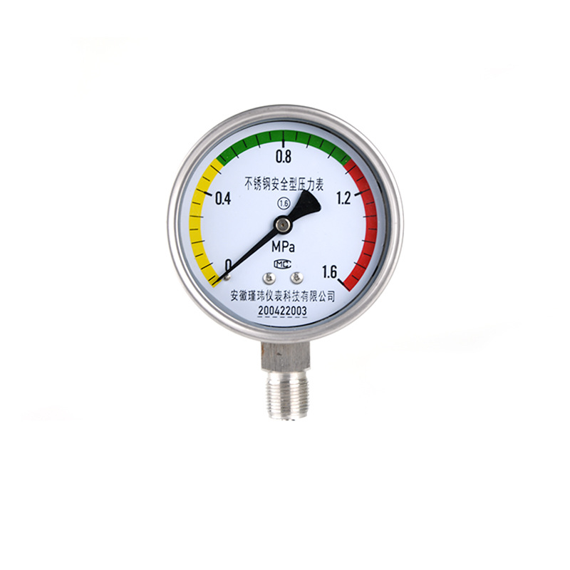 Stainless Steel Safety Pressure Gauge (0-1.6MPa, 1.6 Accuracy, M20*1.5 Thread) for Water/Oil/Gas Systems, Replaces Jinwei Instrument Pressure Gauges - Image 5