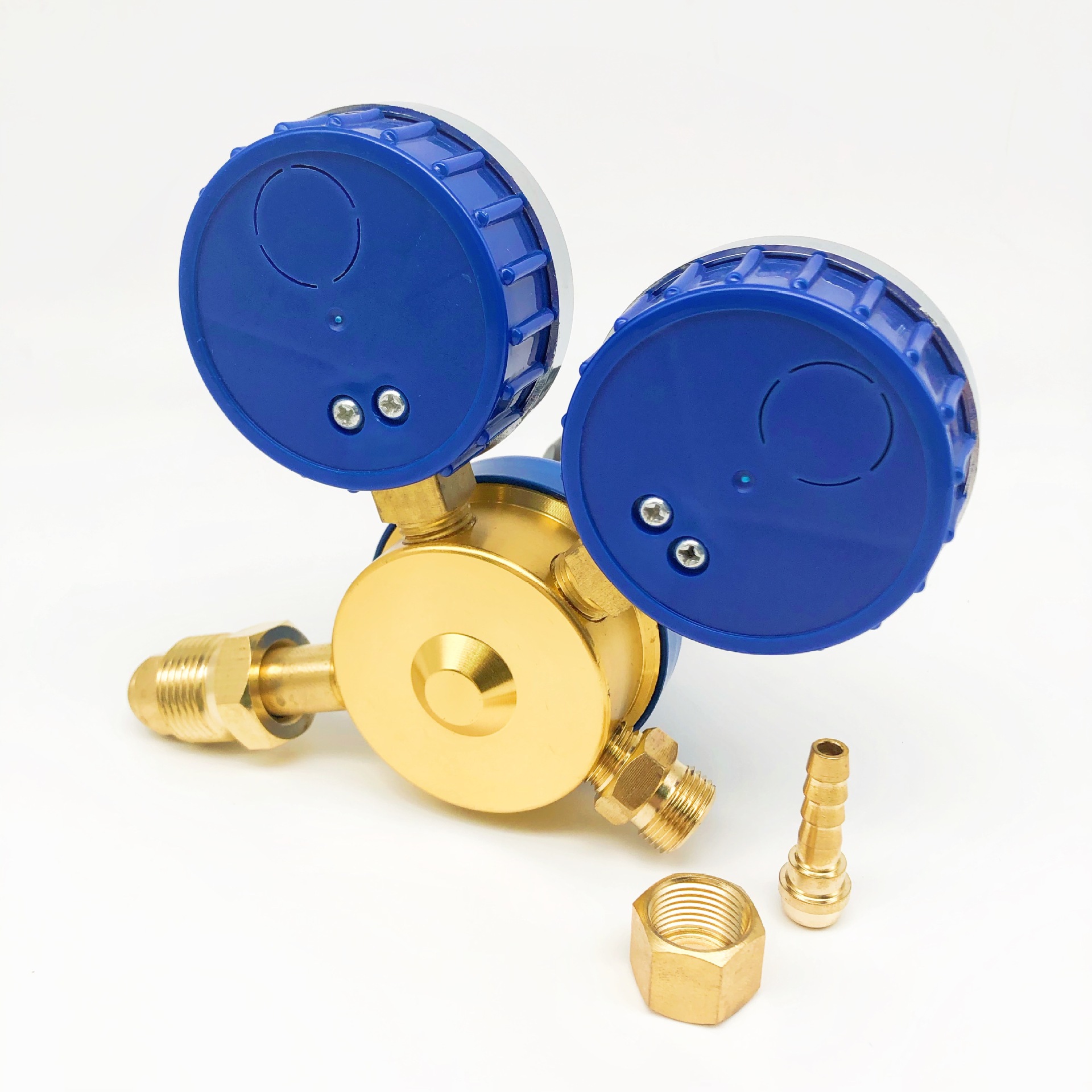 CGA580 Oxygen Acetylene Pressure Reducer Regulator Gauge Set (0-3500 psi Inlet, 0-200 psi Outlet) for Gas Welding Cutting - Image 5