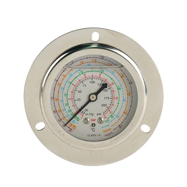 Stainless Steel Refrigerant Pressure Gauge (0-200 psi / 0-1.6 MPa, R22/R134a/R404A/R407C) Axial Connection for HVAC AC System - รูปภาพ 5