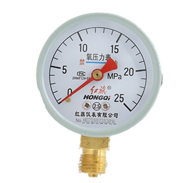 Hongqi YO-60 Oxygen Pressure Gauge Meter - M14*1.5 Thread, 2.5 Accuracy Class, -0.1~40MPa Range, Made in China - Image 5