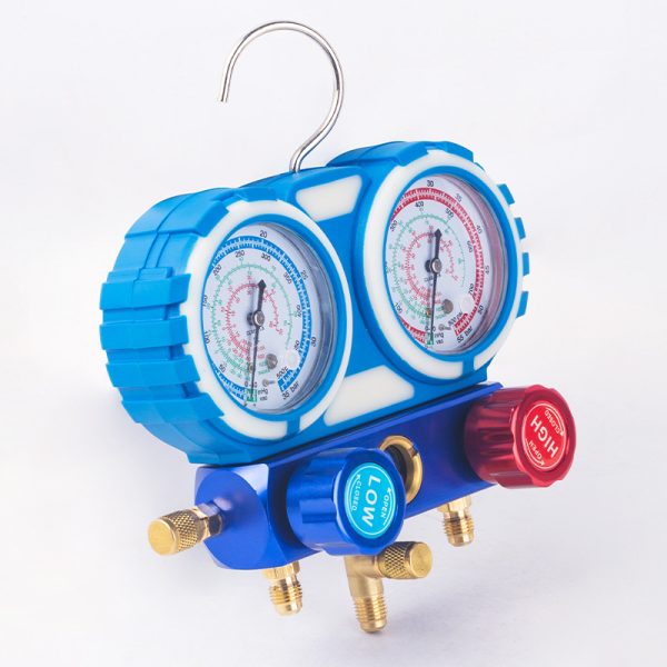HVAC AC Refrigerant Manifold Gauge Set (R22 R32 R410 R134) with Dual Gauges and Hoses - Изображение 4
