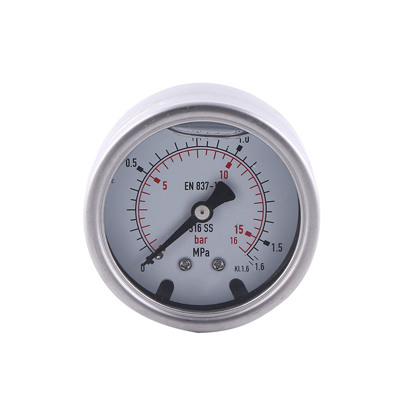 Axial All-Steel Welded Pressure Gauge 63mm (2.48in) Diameter with 316 SS Case, 0-1.6MPa (0-16bar) Range, EN 837-1 Compliant, KL.1.6 Accuracy for HVAC Systems - Image 5