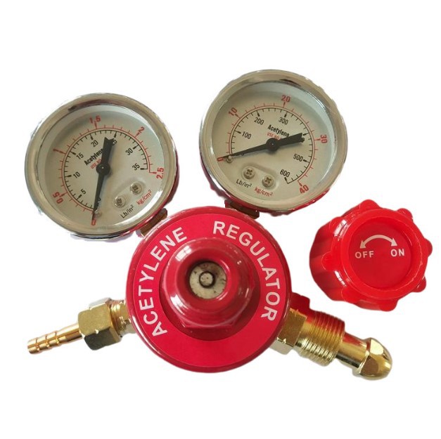 Aluminum Alloy Oxygen Pressure Regulator G5/8 Male Thread Valve with Dual Gauges for Gas Welding Cutting - Image 4