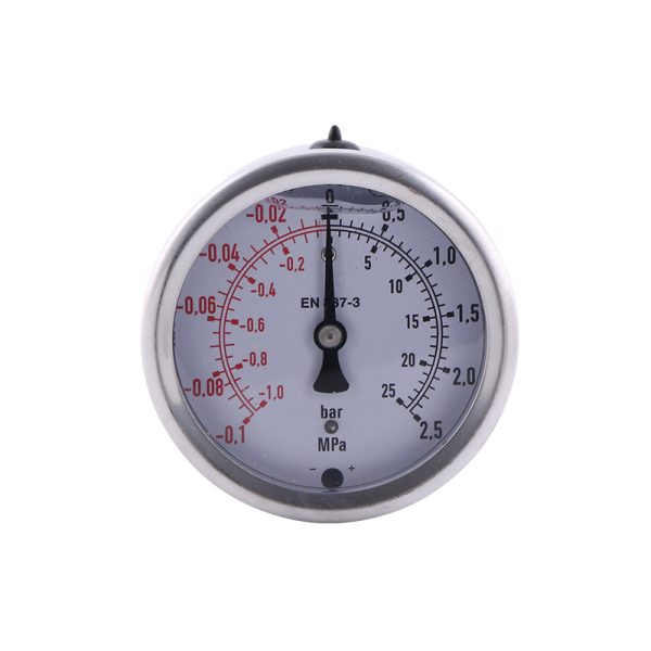304 Stainless Steel Matte Shell Copper Joint Diaphragm Heavy Duty Pressure Gauge (63mm, -1 to 25 Bar/MPa) for HVAC Systems, PN YH63Z25B - 이미지 5