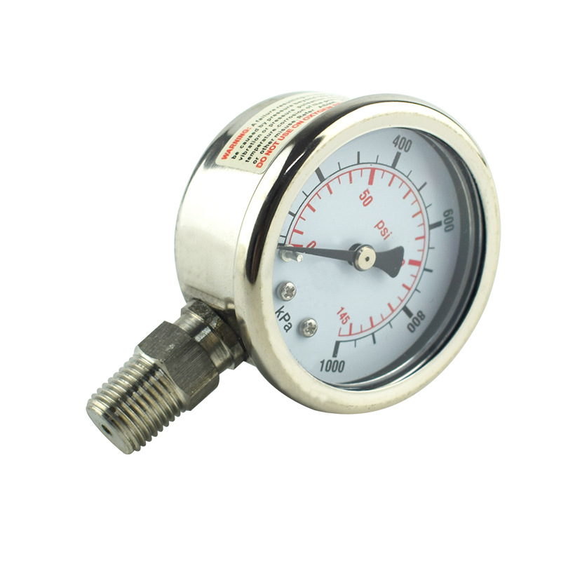 Industrial Stainless Steel Pressure Gauge (0-1000 kPa/0-145 psi) Y50 Radial Connection for Oil, Gas, Liquid, Water Systems - Image 4