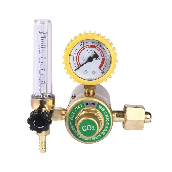 Yuepai Heated CO2 Pressure Reducer Regulator for Welding & Cutting with Multiple Voltage Options - Imej 5