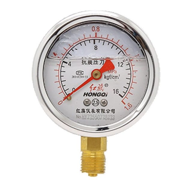 Hongqi YTN-60 Shock-Resistant Pressure Gauge - Oil-Filled Vacuum Gauge, M14*1.5 Connection, 0-60MPa & Negative Pressure, 60mm Diameter, High Precision - 이미지 5